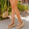 The Abigail Metallic Lace Up Wedge Image - 1