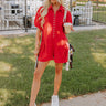 Down By The Lake Romper in Red Image - 1