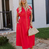 Chic Ensemble Midi Dress in Red Curves Image - 1