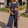 Modern Metropolis High Waist Wide Leg Pants in Navy Image - 1