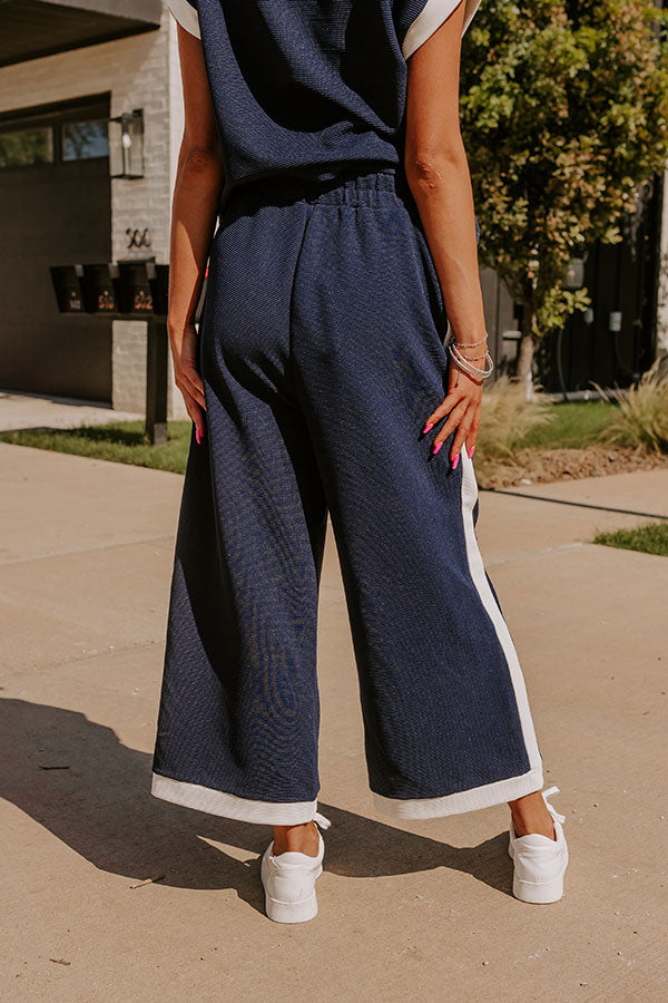 Modern Metropolis High Waist Wide Leg Pants in Navy Image - 4