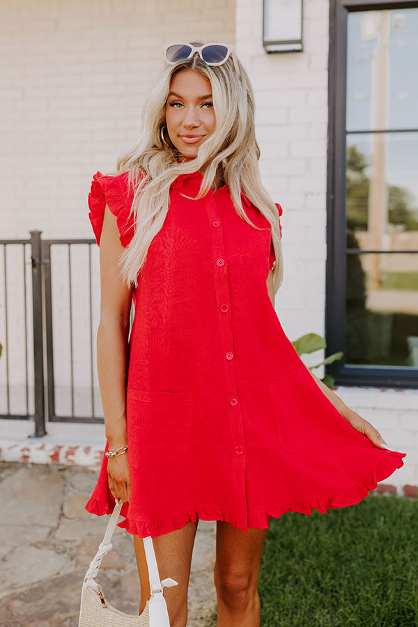 Timeless Style Linen Mini Dress Image - 2