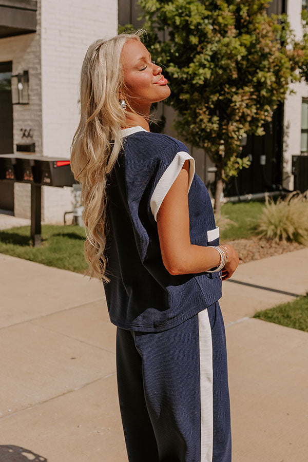 Modern Metropolis Shift Top in Navy Image - 4