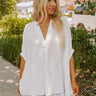 Coastal Canvas Shift Top in White Image - 1