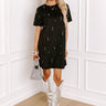Rooftop Soiree Faux Suede Embellished Mini Dress Image - 1