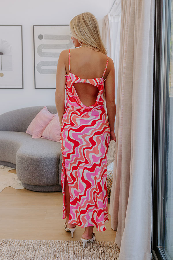 Mod Mood Satin Maxi Dress Image - 5