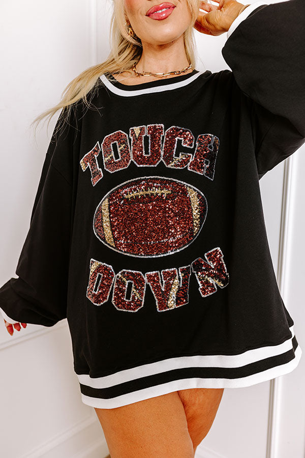 Touch Down Moment Oversized Sweatshirt Curves Image - 3