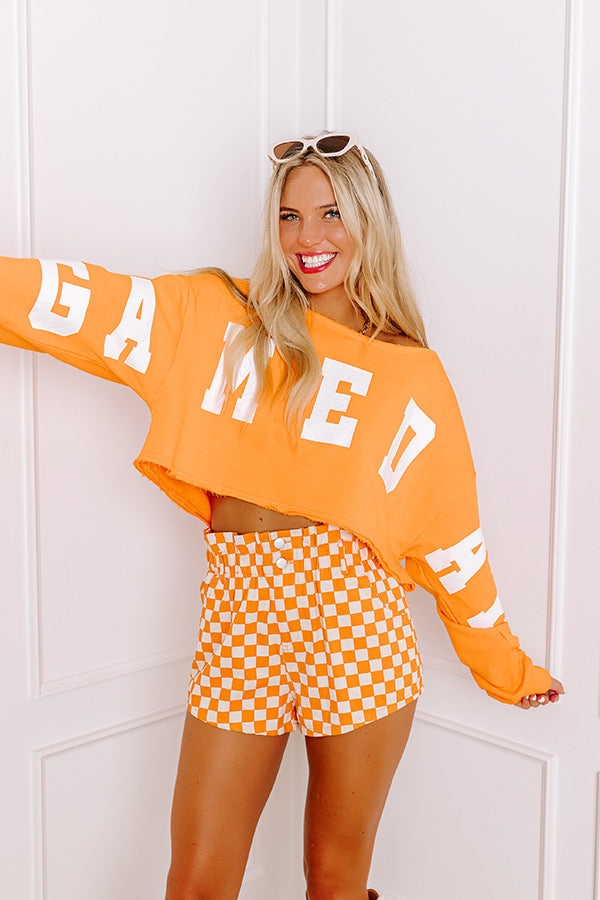 Game Day Shine Cropped Rhinestone Sweatshirt