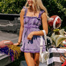 Tailgate Ready Mineral Wash Denim Romper in Purple Image - 1