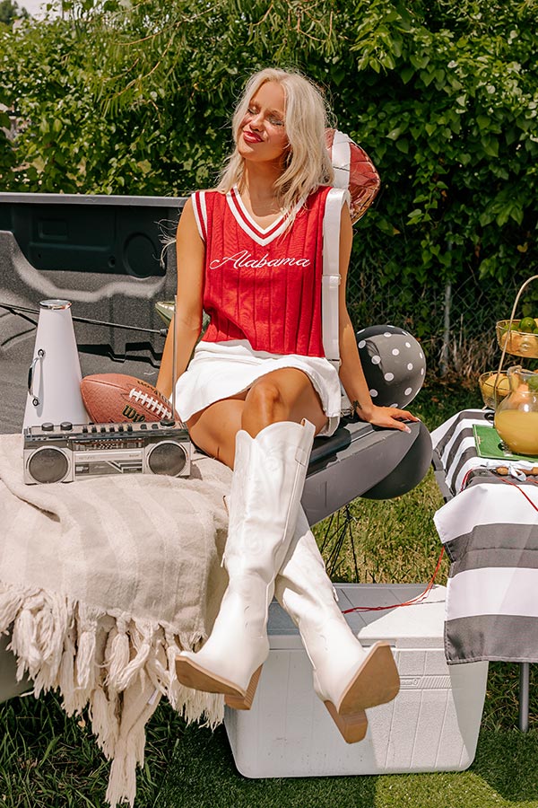 Alabama Embroidered Crop Varsity Vest Top Image - 2