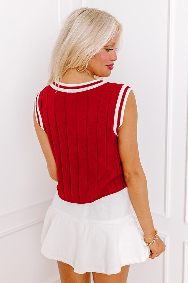 Alabama Embroidered Crop Varsity Vest Top Image - 4