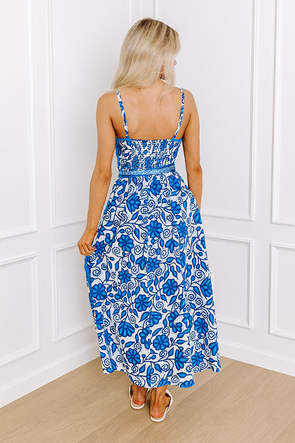 Serene Garden Linen-Blend Midi Image - 4