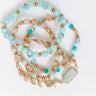 Daily Entertainment Stretch Bracelet Set in Mint Image - 1