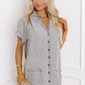 Living For Lake Life Chambray Mini Dress in Grey Image - 1