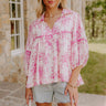 Boho Charm Floral Top in Pink Image - 1