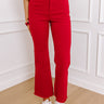 The Quinn High Waist Ankle Flare in Red Image - 1