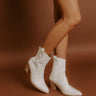 The Jane Faux Leather Cowboy Boot in Ivory Image - 1