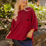 Vineyard Vibes Knit Top in Wine Curves Image - 1