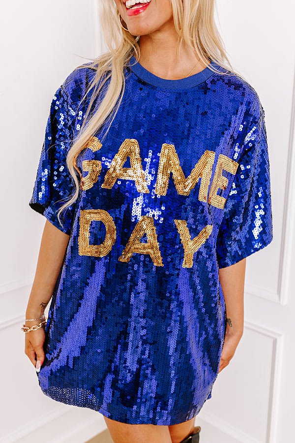 Gameday Sequin Tunic in Blue Image - 4