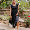 Mimosa Mingle Smocked Midi in Black Image - 1