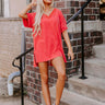 Casual Meetup Oversized Tee in Scarlet Image - 1