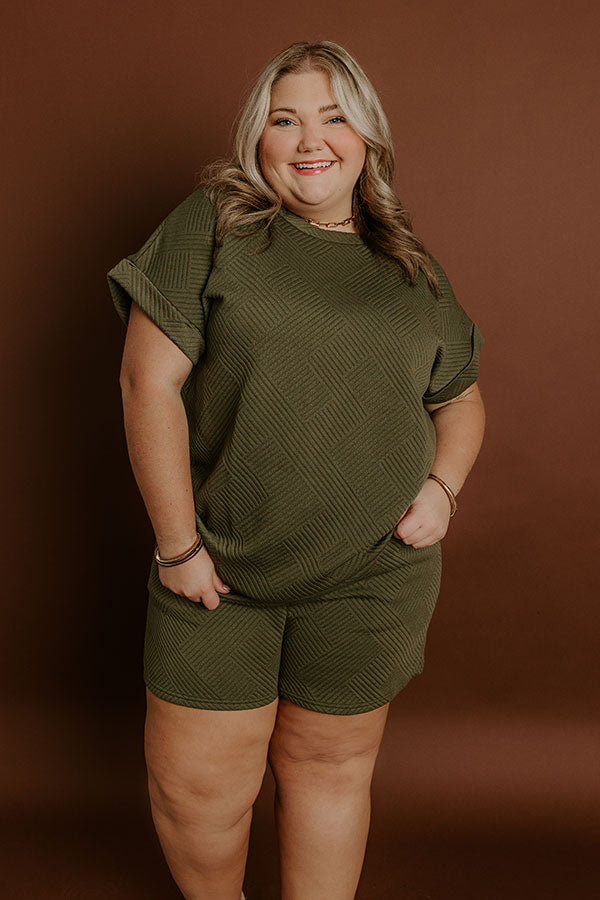 Coffee And Chit Chat Shift Top in Olive Curves Image - 1