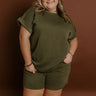 Coffee And Chit Chat Shift Top in Olive Curves Image - 1