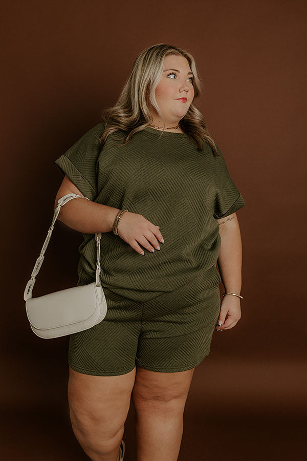 Coffee And Chit Chat Shift Top in Olive Curves Image - 2