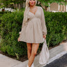 Romance In The Air Eyelet Mini Dress in Khaki Image - 1
