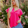 Coastal Cutie Knit Top in Hot Pink Image - 1