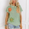 Boho Blooms Knit Top in Sage Image - 1