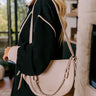 Uptown Allure Faux Leather Crossbody In Oatmeal Image - 1