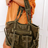 Wisteria Avenue Faux Leather Tote In Martini Olive Image - 1