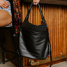 Luxe Lifestyle Faux Leather Tote In Black Image - 1