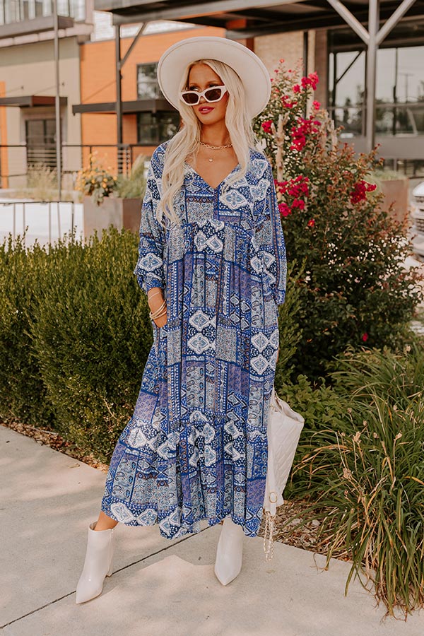 Orchard Oasis Paisley Maxi Dress in Blue Image - 3