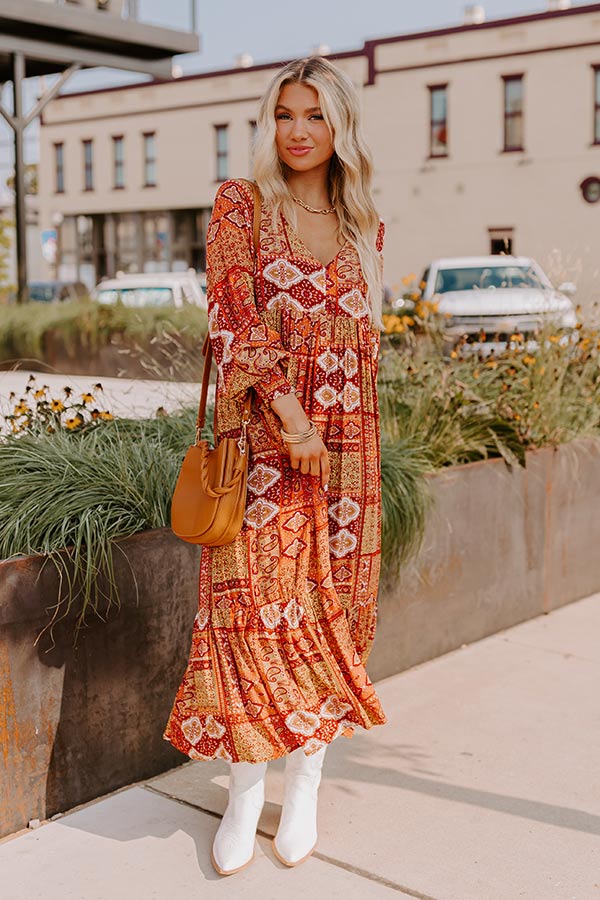 Orchard Oasis Paisley Maxi Dress in Wine Image - 5