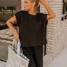 Cue The Cozy Shift Top in Black Image - 1