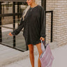 Cozy Classic Sweatshirt Mini Dress in Vintage Black Image - 1