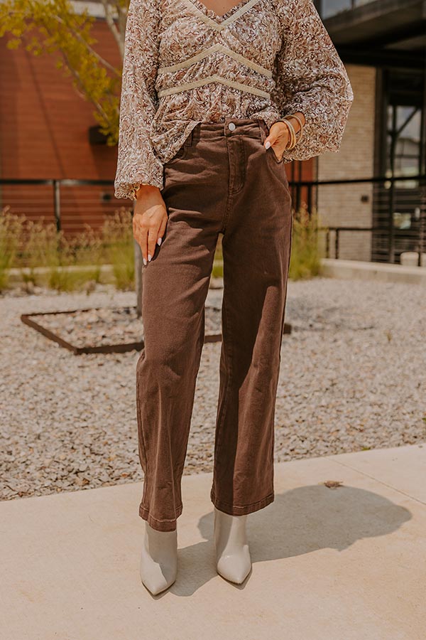 The Dex High Waist Straight Leg Jean In Hazelnut Image - 2