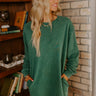 Cozy Classic Sweatshirt Mini Dress in Hunter Green Image - 1