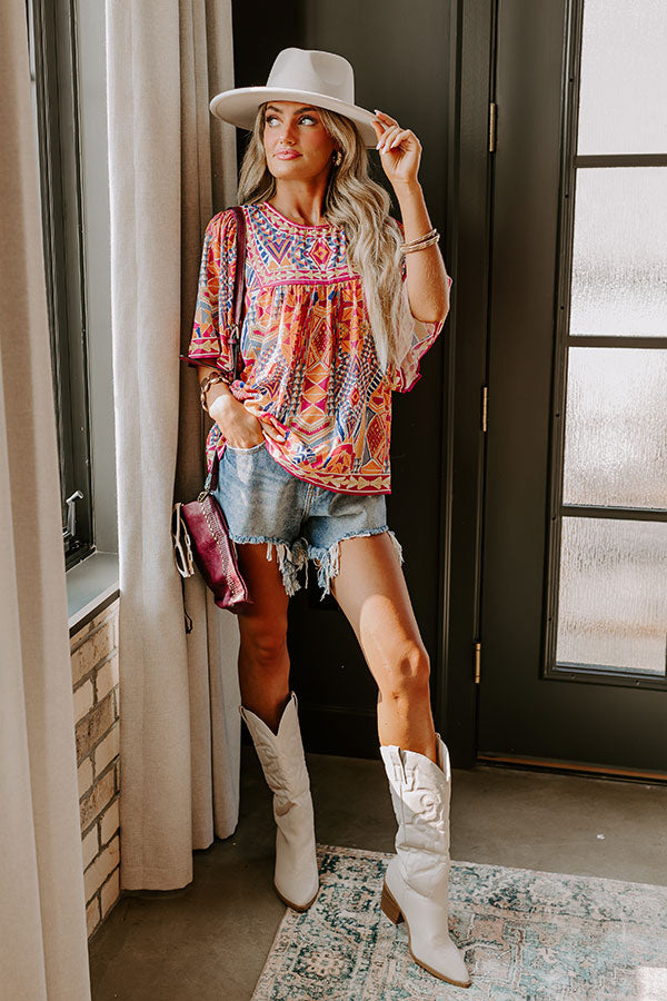 Sunshine Serenade Shift Top in Orange Image - 2