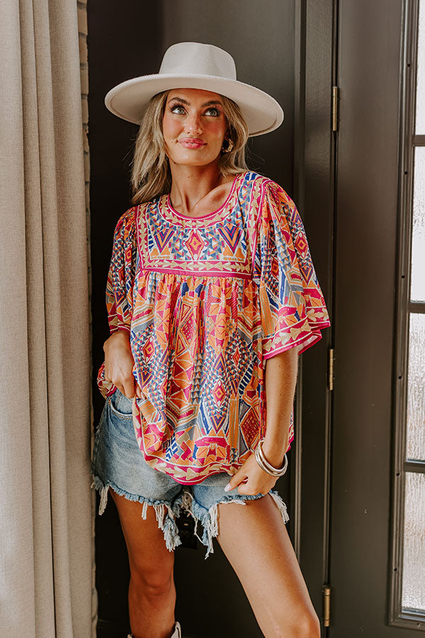 Sunshine Serenade Shift Top in Orange Image - 3