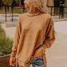 Cue The Cozy Oversized Sweater in Dark Camel Image - 1