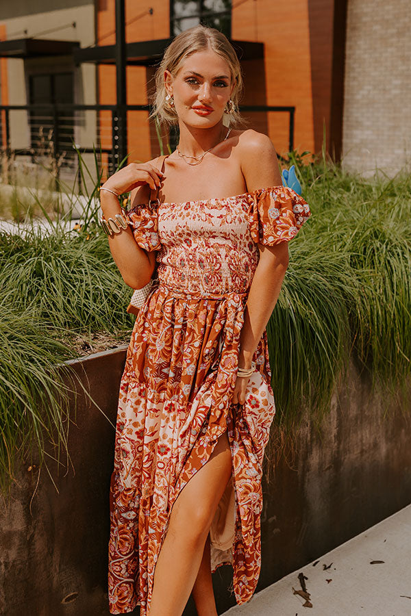 Chasing Sunsets Smocked Floral Midi Image - 2