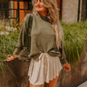 Cue The Cozy Oversized Sweater in Olive Image - 1