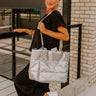 Weekend Getaway Puffer Tote in Silver Image - 1