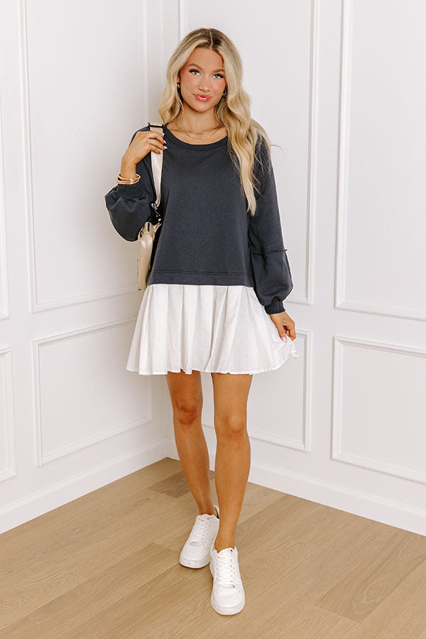 Cool Breeze Mini Dress in Dark Navy Image - 1