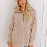 Bonfire Ready Ribbed Sweatshirt in Warm Taupe Image - 1