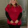 Cozy Lifestyle Knit Top in Red Curves Image - 1