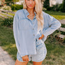 Casual Setting Chambray Button Up in Light Wash Image - 1